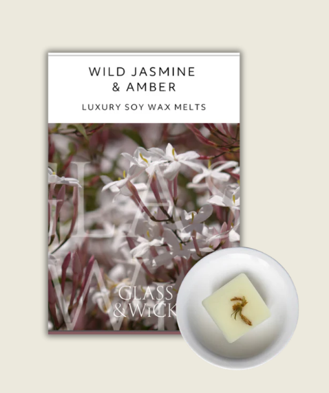 Glass & Wick Wild Jasmine and Amber Soy Wax Melts