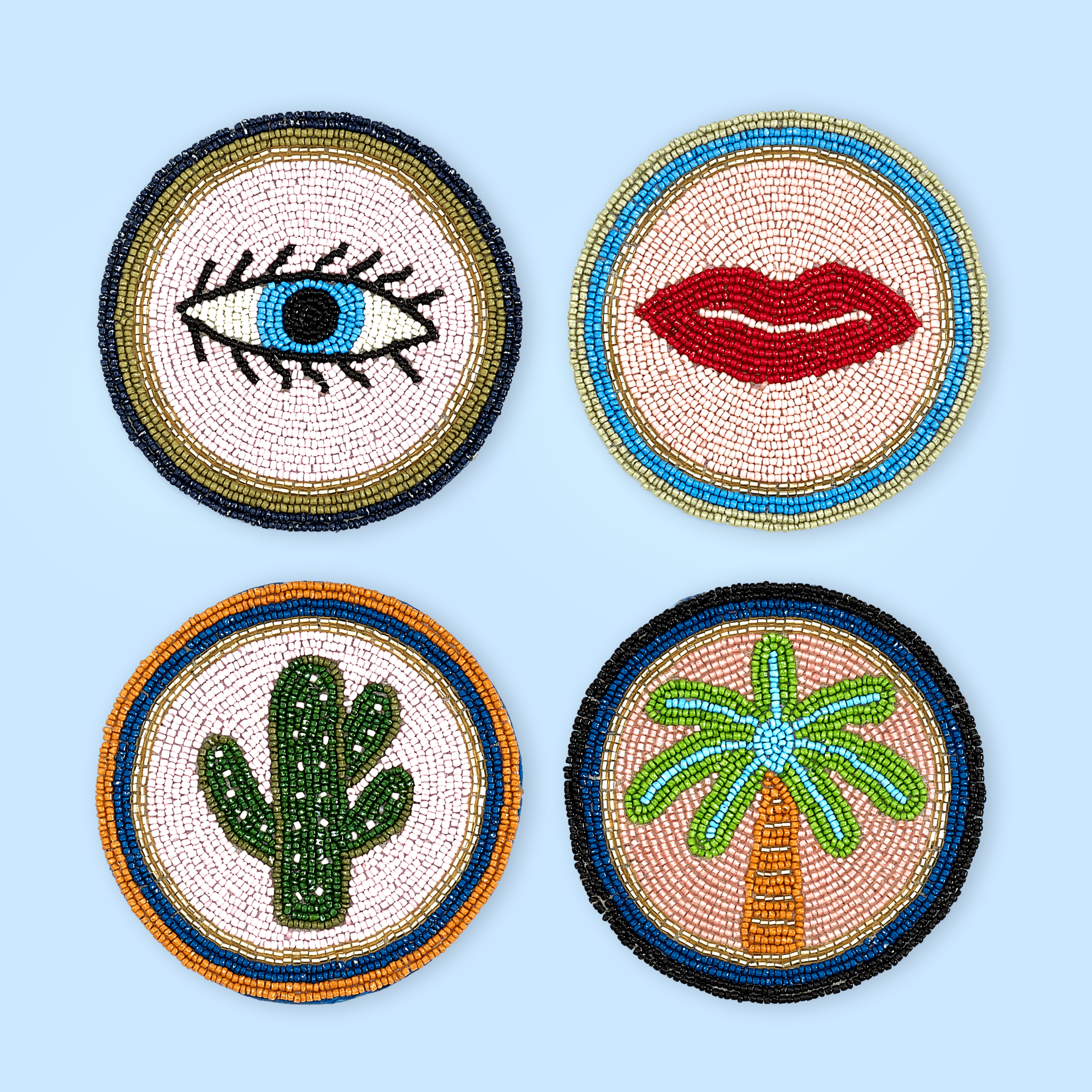 Electric Coast Icon Beaded Coaster - Set of 4