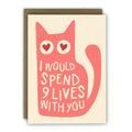 9 Lives Cat Valentines Card