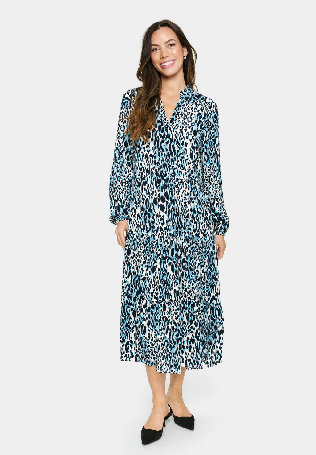 EdaSZ Maxi Dress - Blue Animal