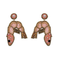 Pink Sequin Prawn Earrings