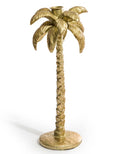 ANTIQUED GOLD PALM TREE CANDLE HOLDER