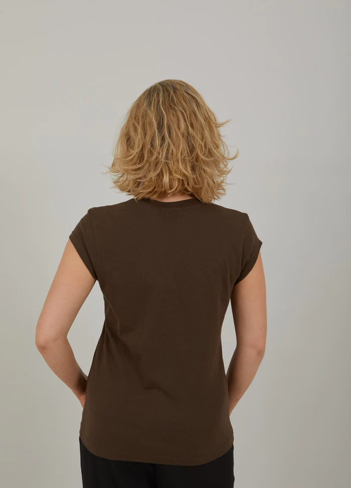 V-Neck T-Shirt - Coffee