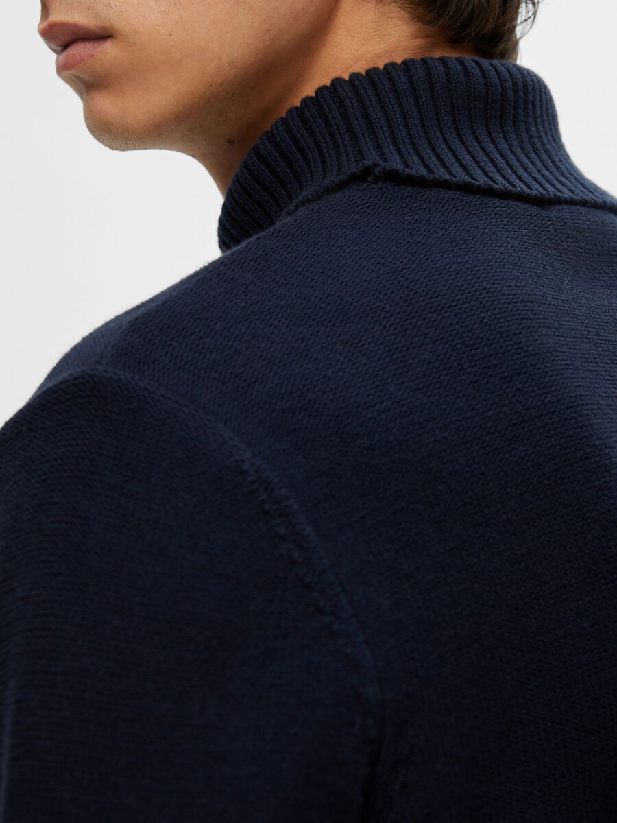 Knitted Roll Neck - Sky Captain