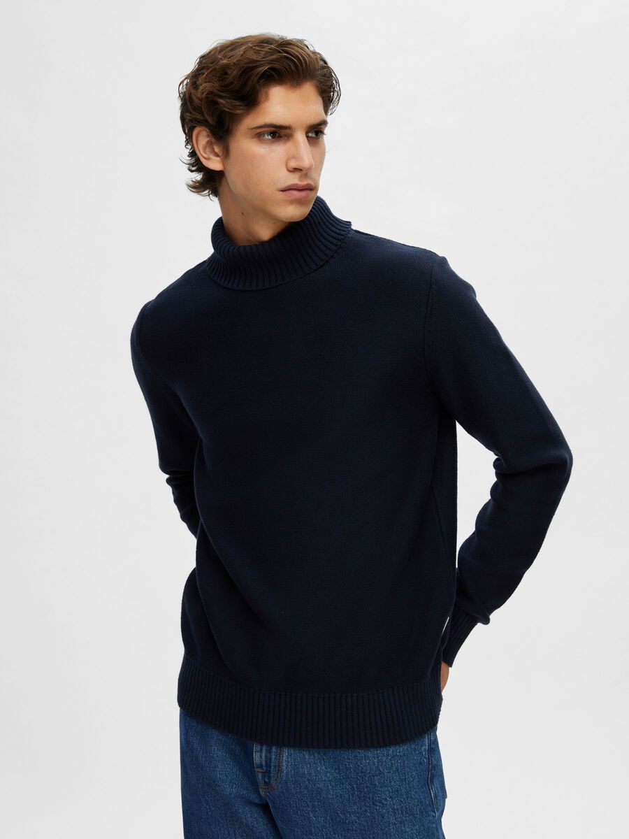 Knitted Roll Neck - Sky Captain