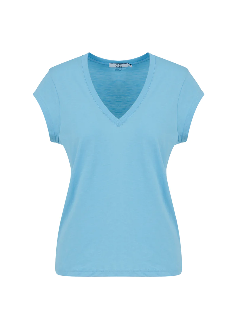 V-Neck T-Shirt - Coastal Blue