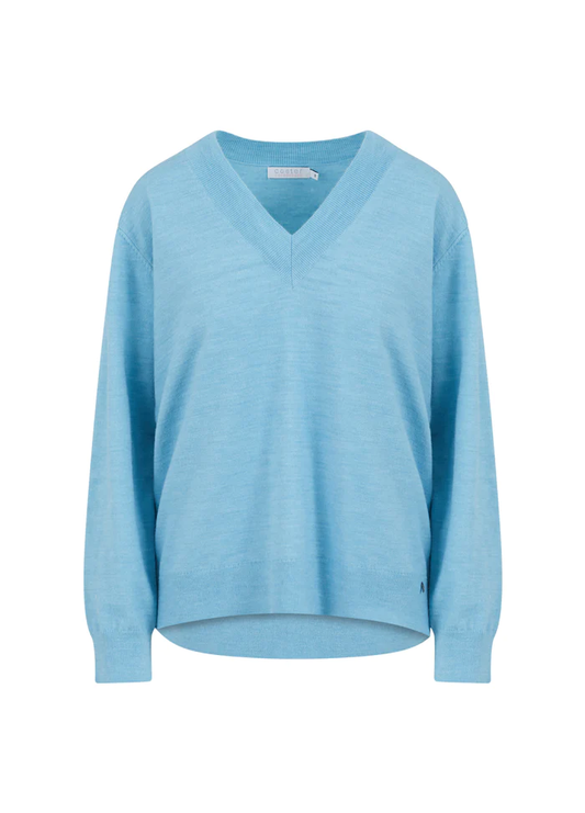 V-Neck Knit - Coastal Blue