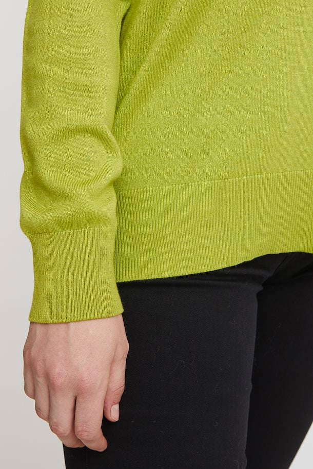 Knitted V-Neck Pullover - Dark Citron