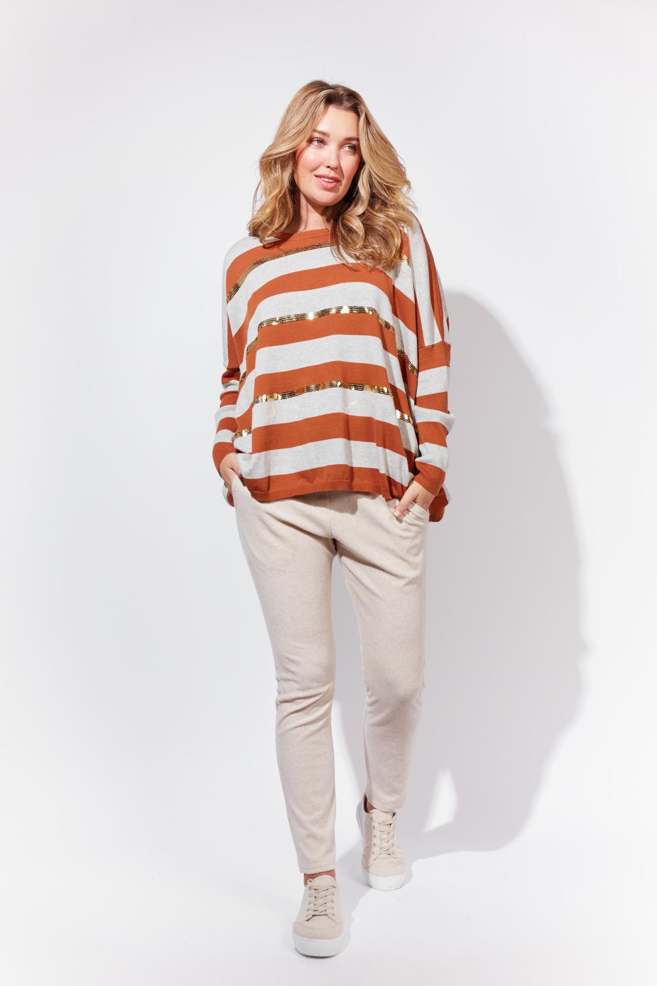 St Moritz Jumper - Maple Stripe