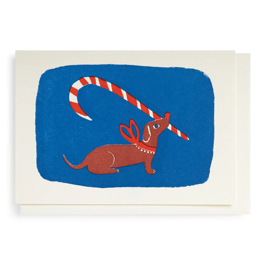 Candy Cane Dog Mini Card