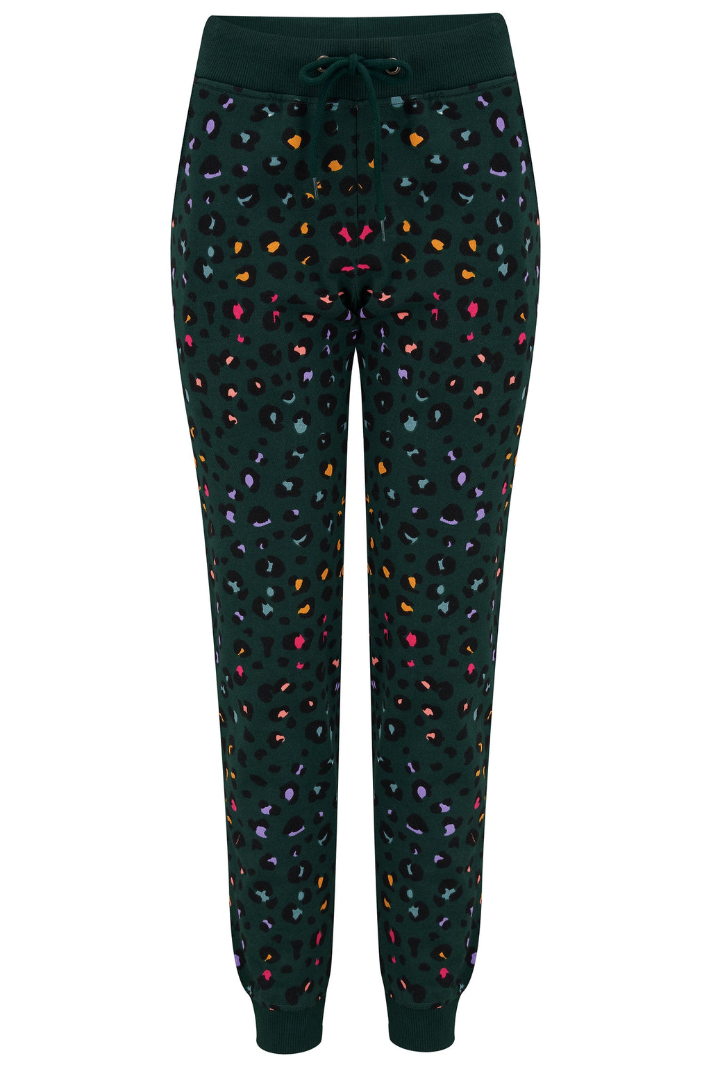 Ashley Joggers - Green, Rainbow Leopard