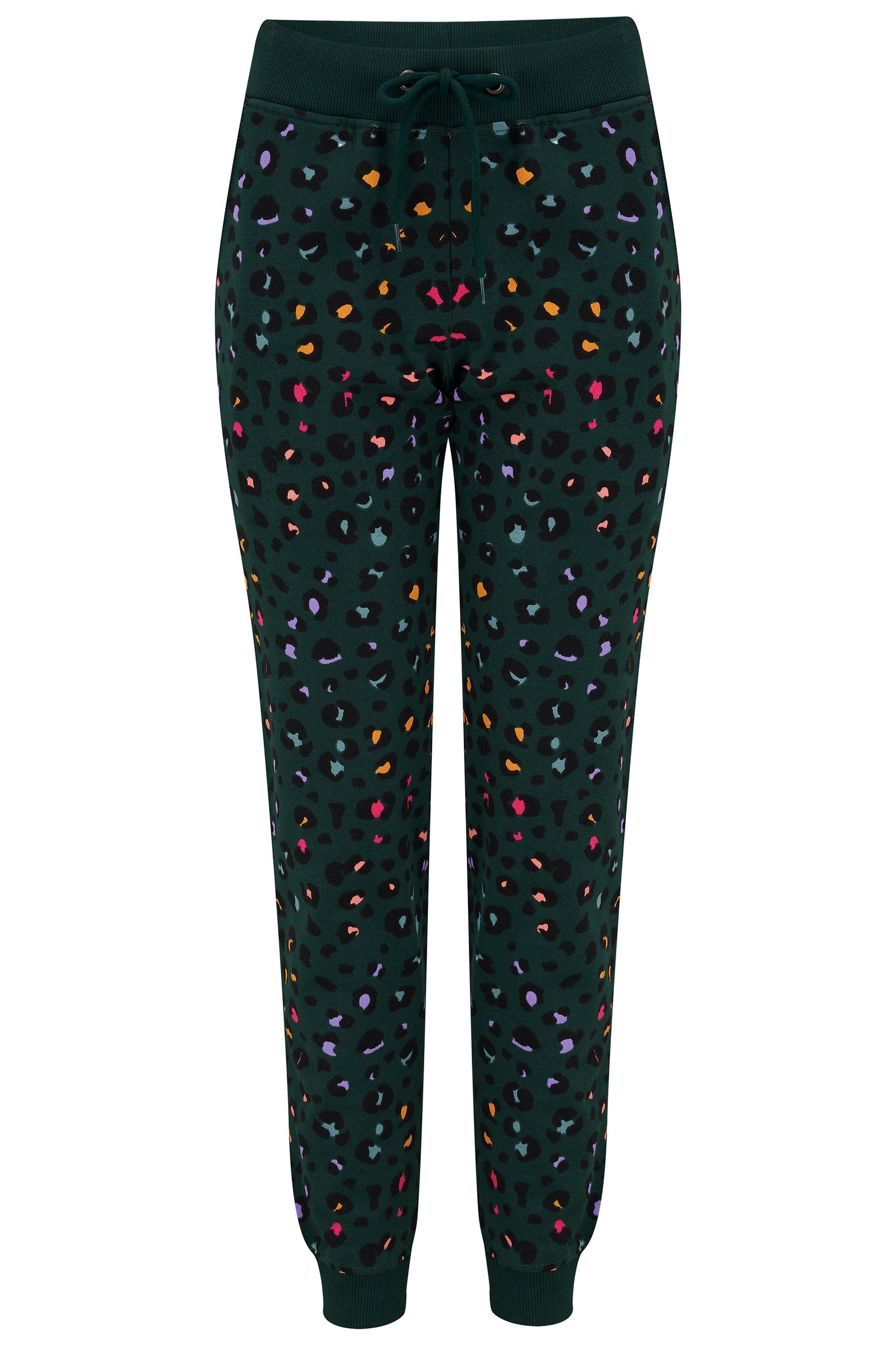 Ashley Joggers - Green, Rainbow Leopard