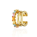 Rainbow Triple Banded Ear Cuff - Gold Plated