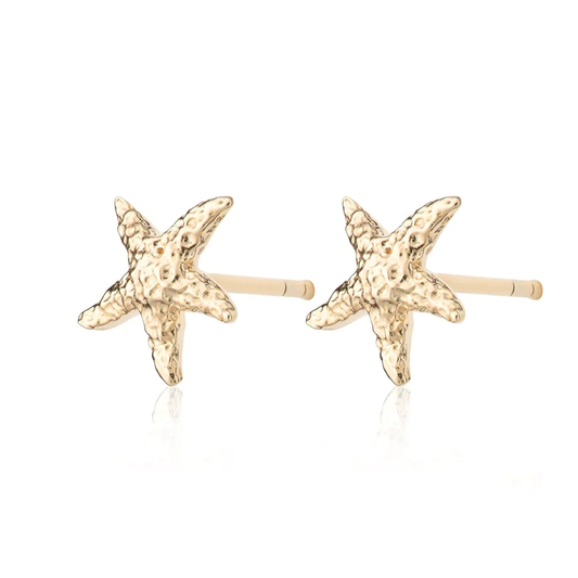 Starfish Stud Earrings - Gold Plated