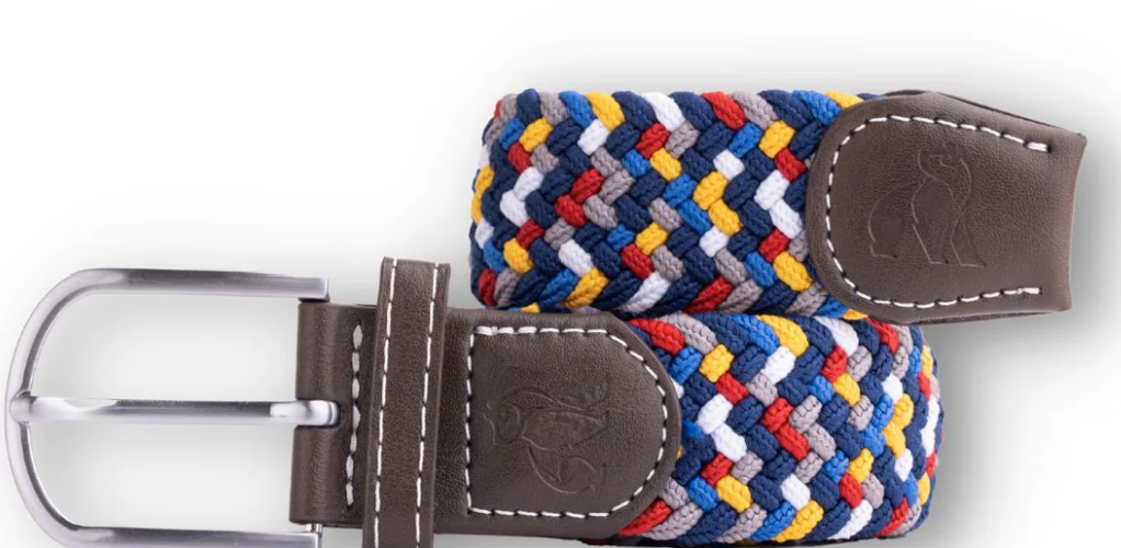 Recycled Woven Belt - Rainbow Zigzag