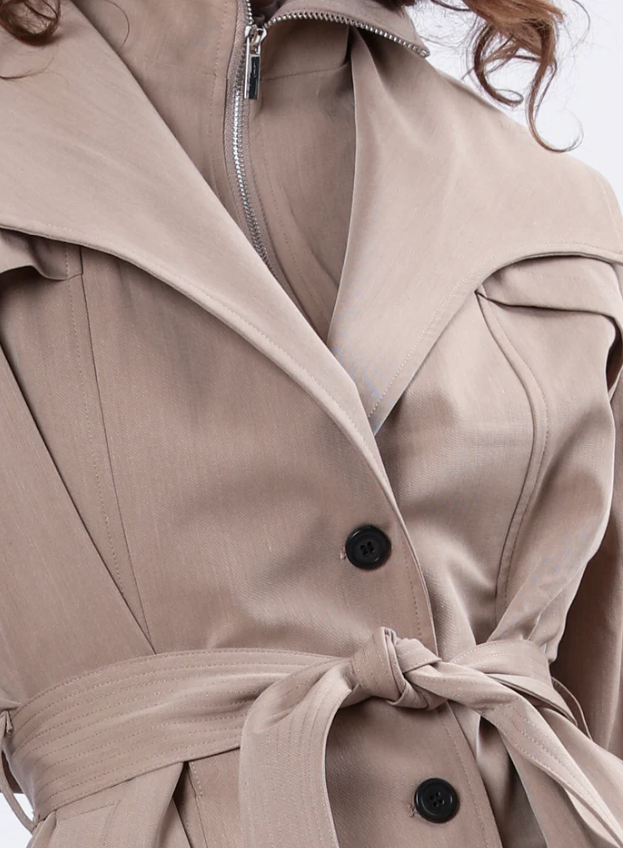 RHODIUM TRENCHCOAT TAUPE