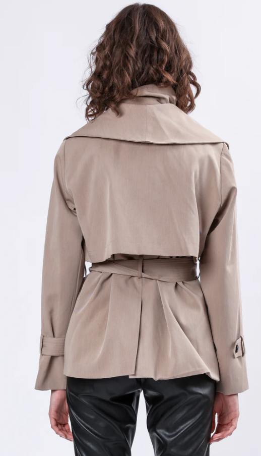 RHODIUM TRENCHCOAT TAUPE
