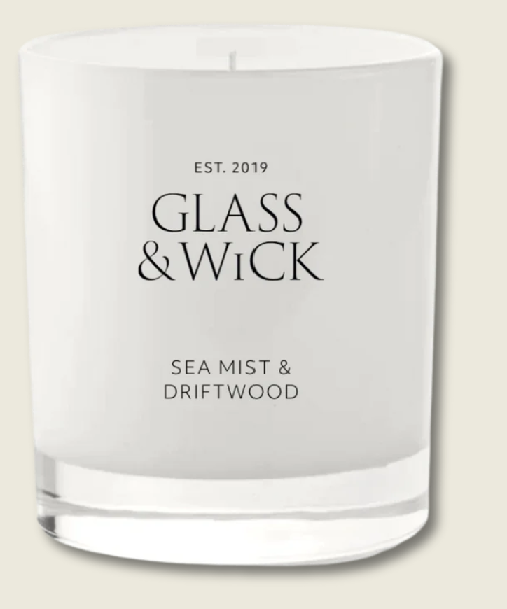 Glass & Wick Sea Mist & Driftwood Candle