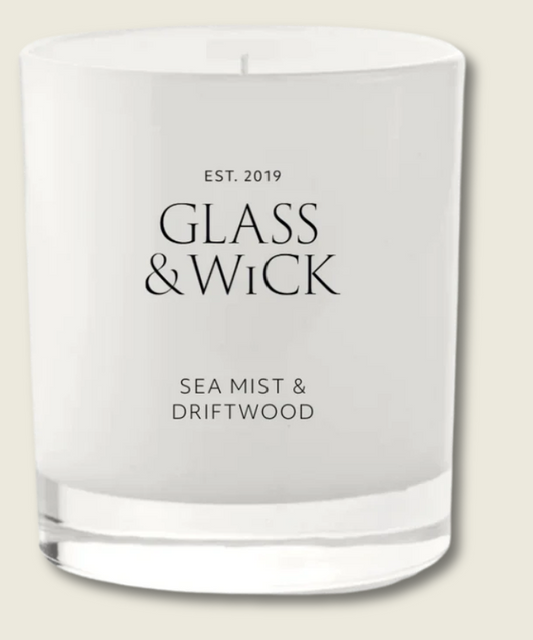 Glass & Wick Sea Mist & Driftwood Candle