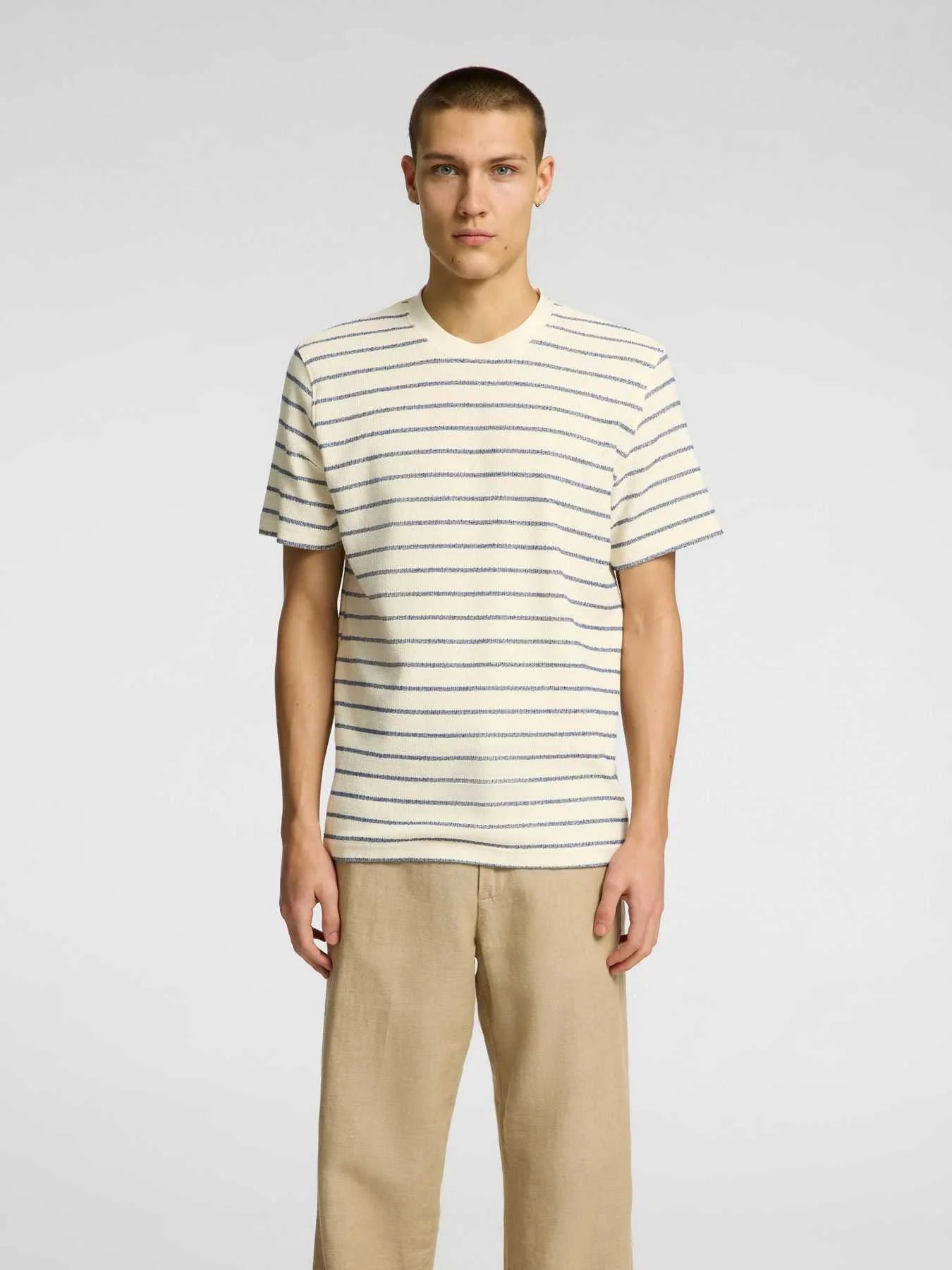 SLHDJANGO STRIPE SS O-NECK TEE