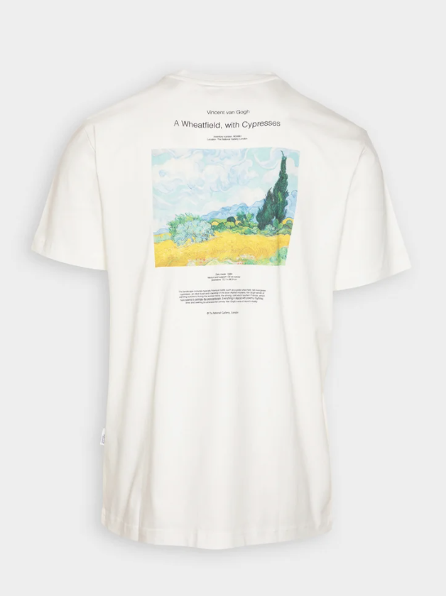 SLHBOREN PRINT SS O-NECK TEE W - VAN GOGH