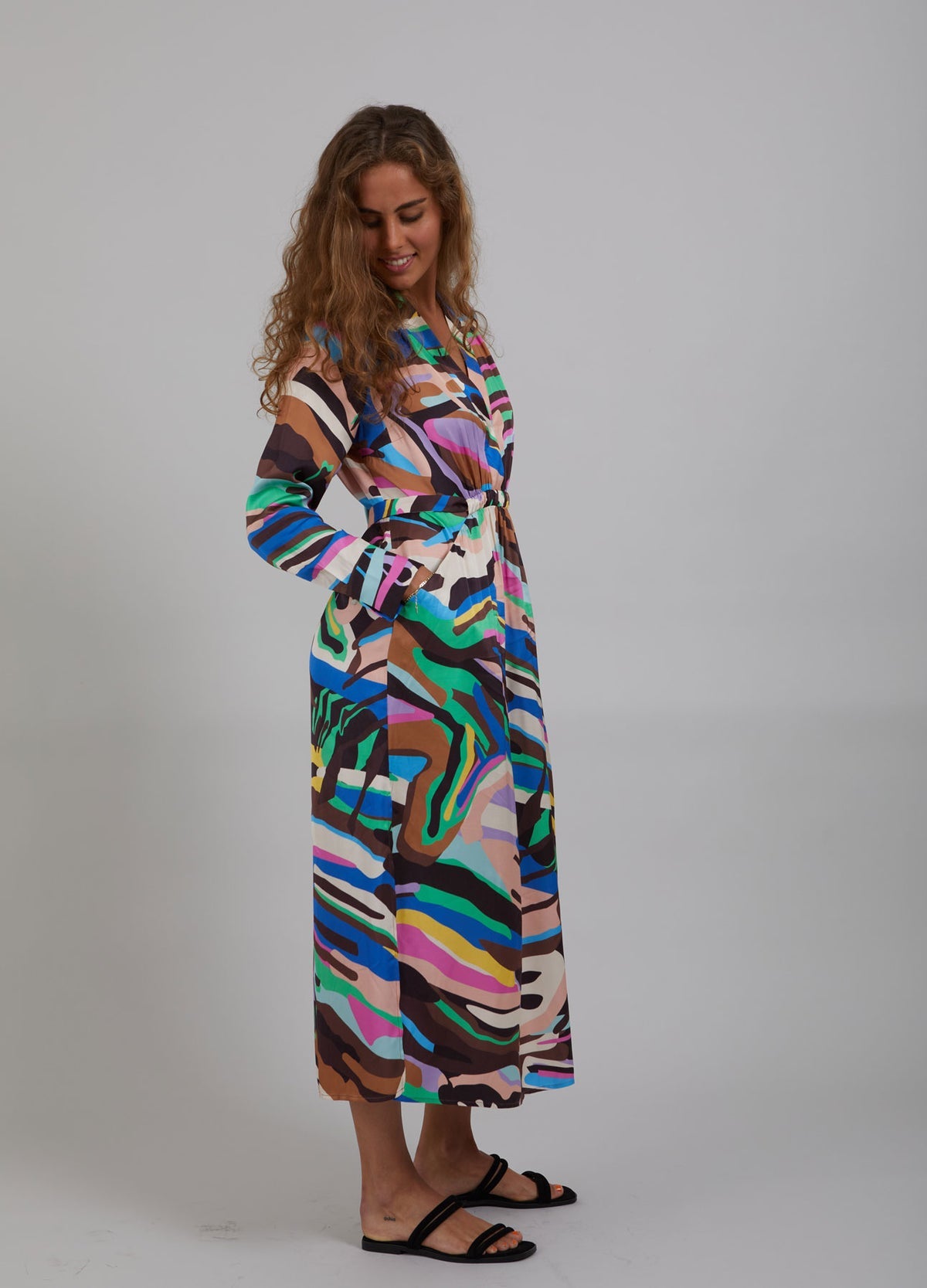 Dress In Multicolour Zebra Print