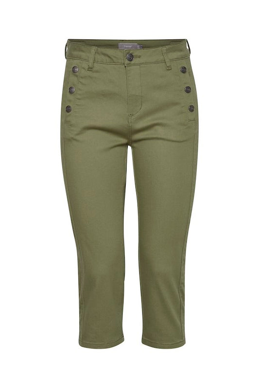Casual Oil Green Pants