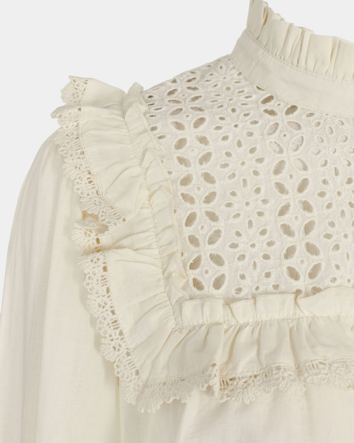 Antique White Embroidery Anglaise Blouse