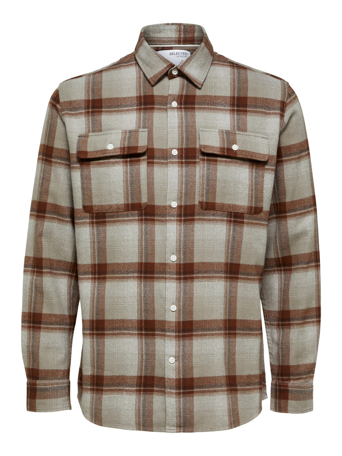 SLHSCOT REG CHECK SHIRT - Oatmeal Checks