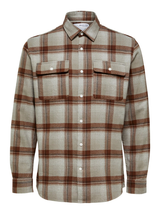 scot check shirt regular fit - oatmeal checks