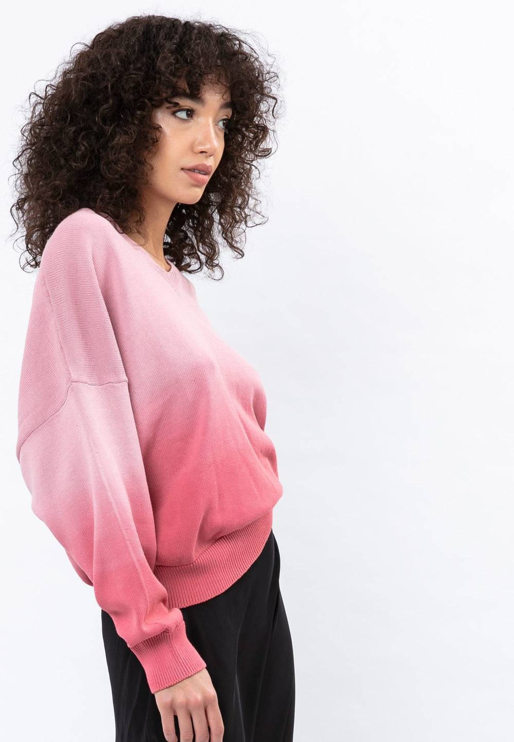 Pink Dip Dye Coral Jumper