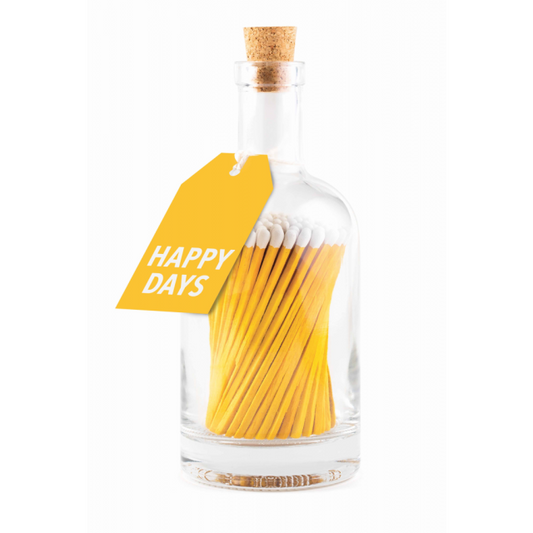 Luxury Glass Bottle MatchesYellow Happy days - matches