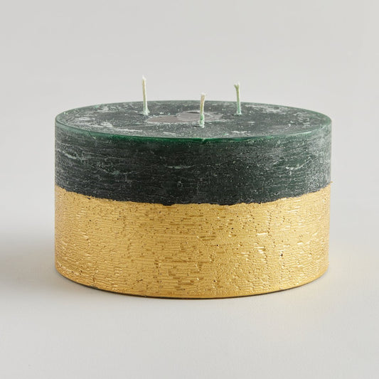 Gold Half Dipped Multiwick Candle - Winter Thyme