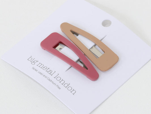 Simona coated two tone pack of two hair clips