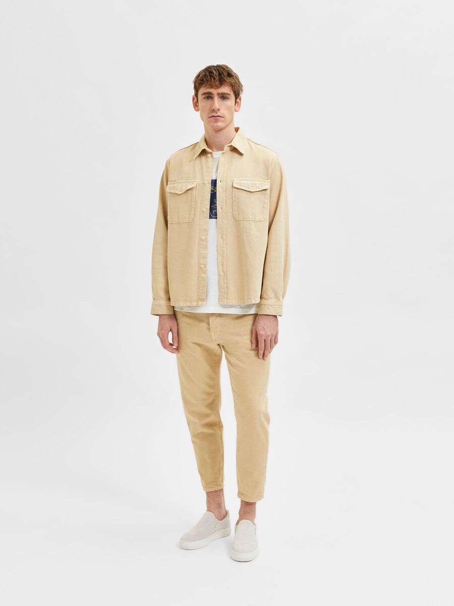 CROPPED JEANS - SAND