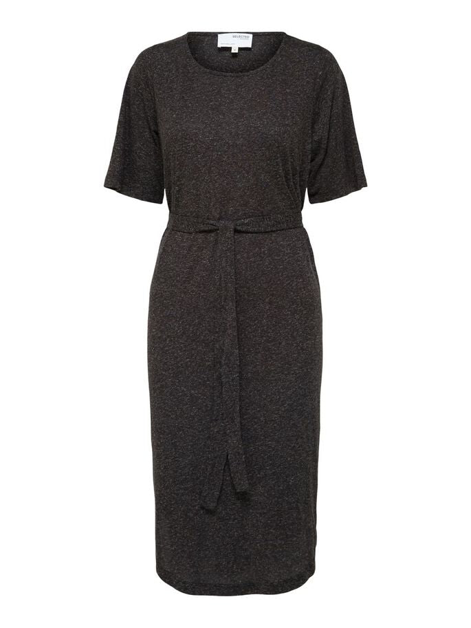 BELTED BEACH DRESS - BLACK