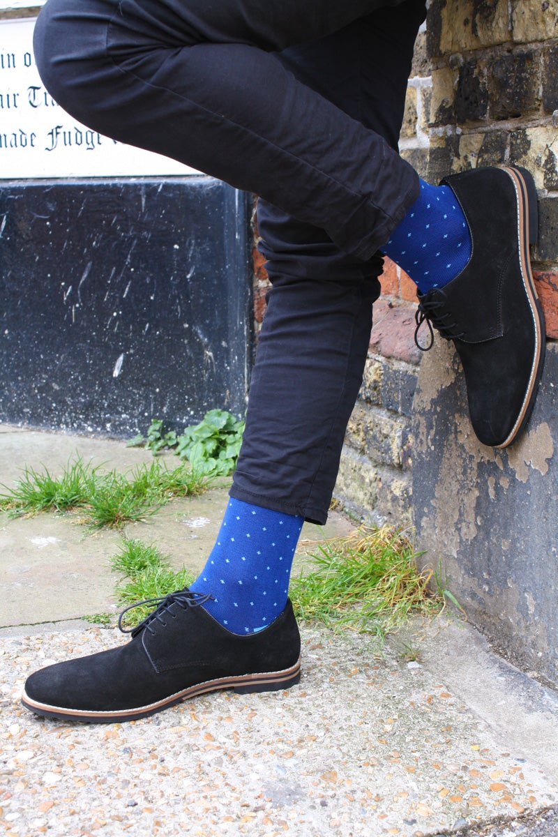 Spotted Sky Blue Bamboo Socks