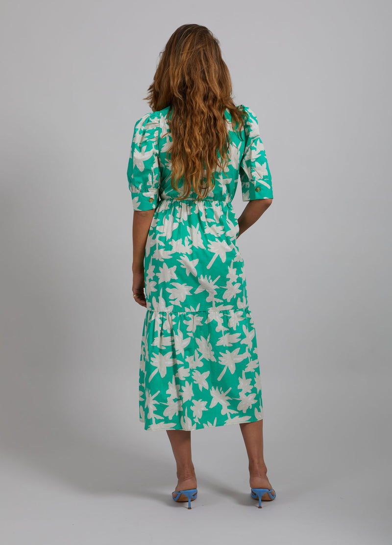 Wrap Dress with Wide Cuff - Wild Flower Print