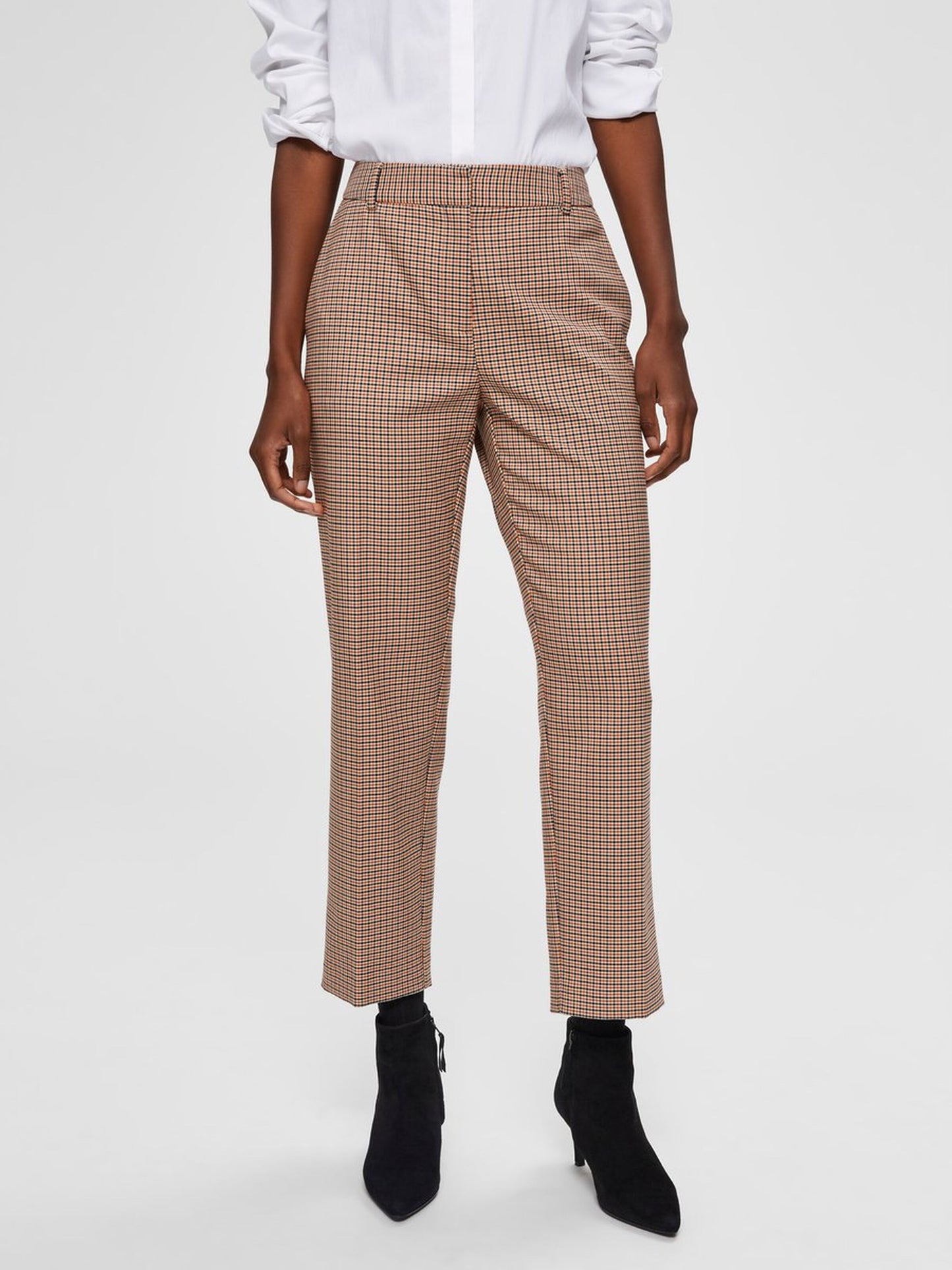 Cropped checked trousers