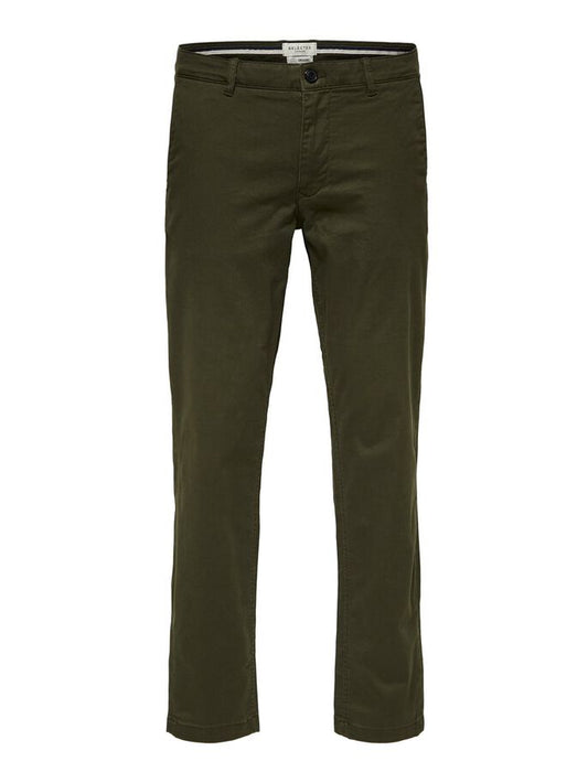 straight fit flex chinos - forest green