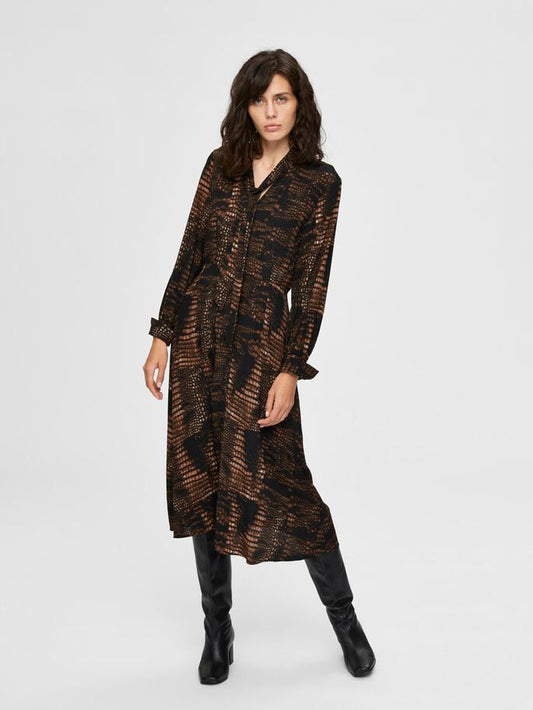 PRINTED MIDI DRESS
