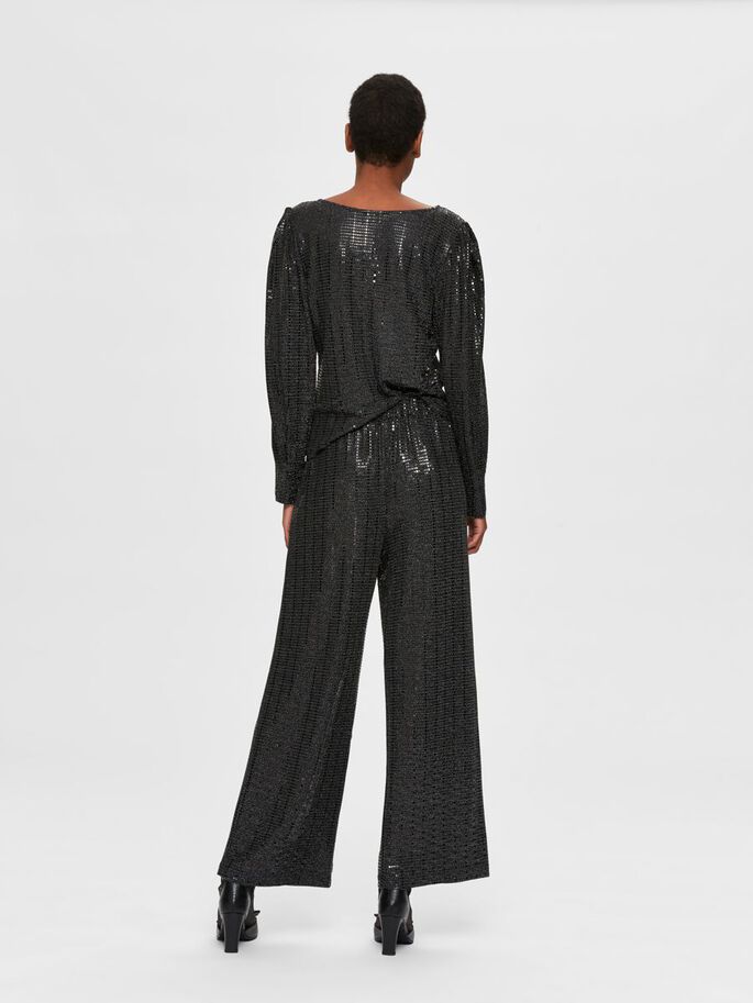 wide leg shimmering party trousers