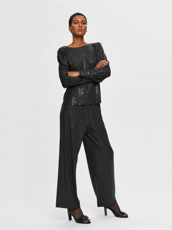 wide leg shimmering party trousers