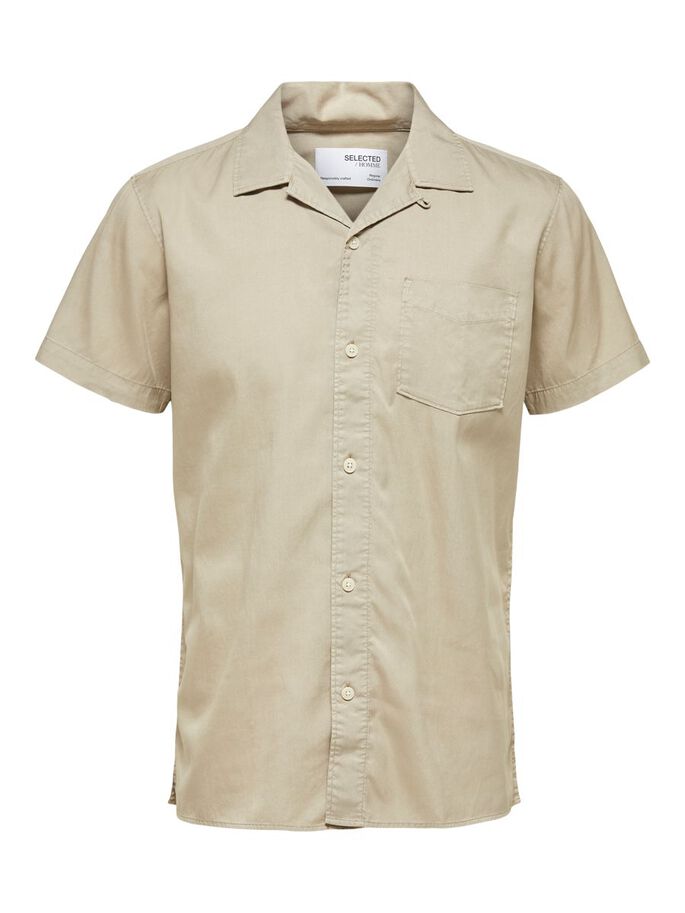 organic cotton tercel lyocell shirt - crockery