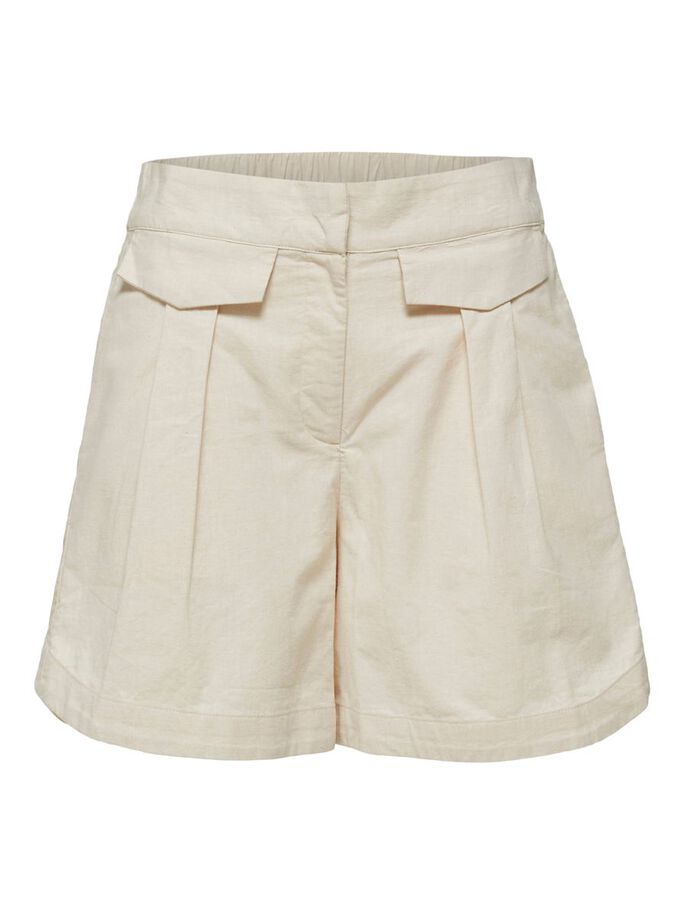 A-LINE TAILORED LINEN SHORTS