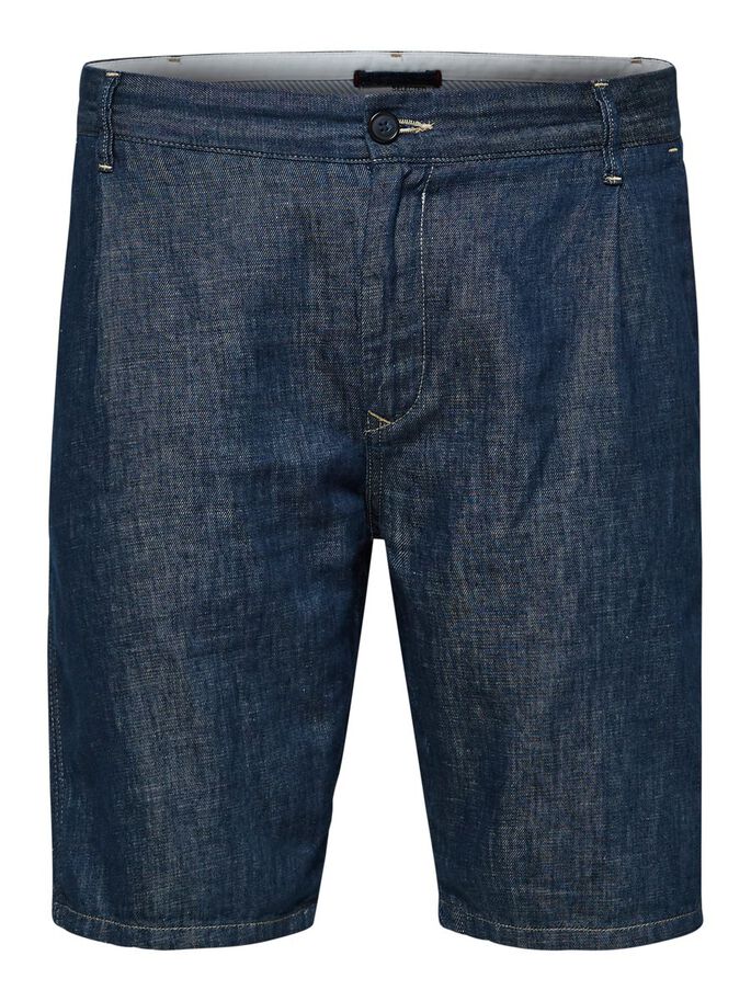 LINEN BLEND ORGANIC DENIM SHORTS