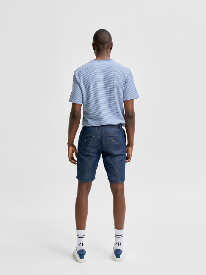 LINEN BLEND ORGANIC DENIM SHORTS