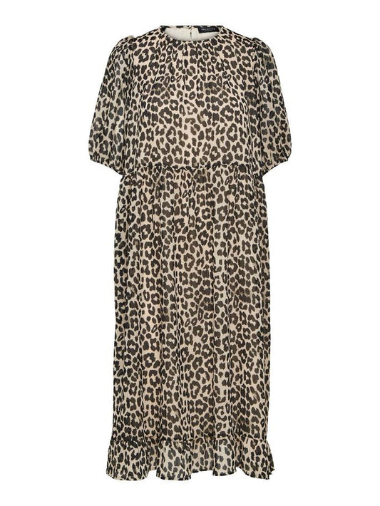 leopard print midi dress