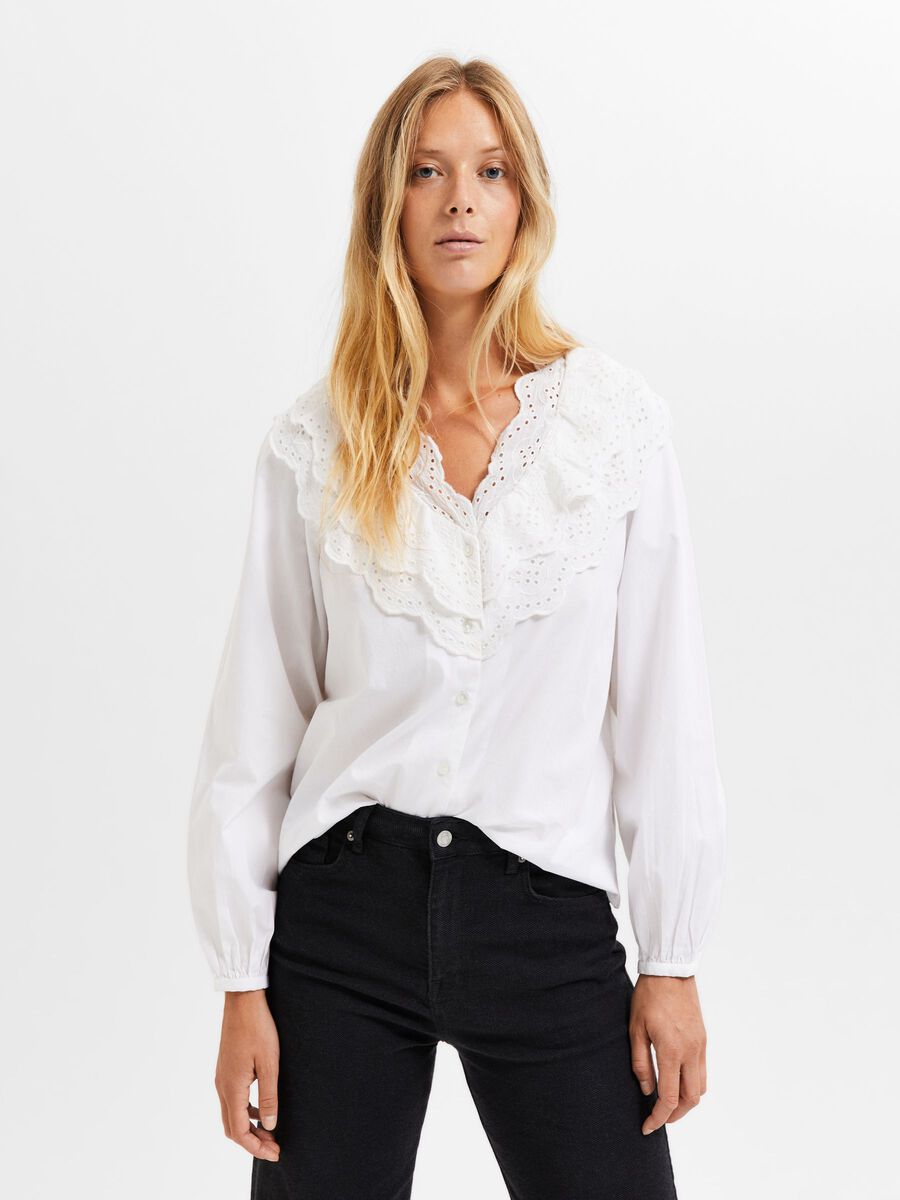 SLFAIKA BRODERI COLLAR SHIRT