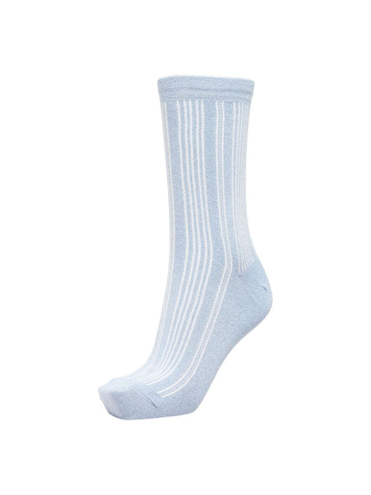 Glitter Ribbed Socks - Blue Bell